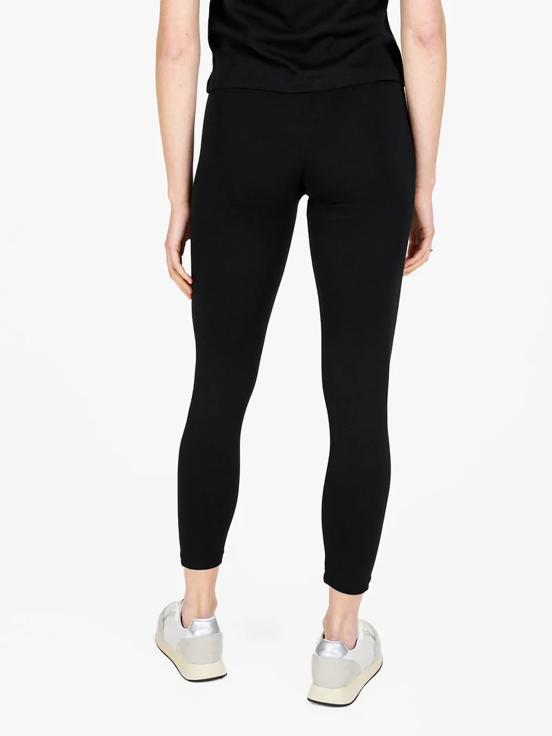 Leggings sportivi da donna con logo sul fondo - nero