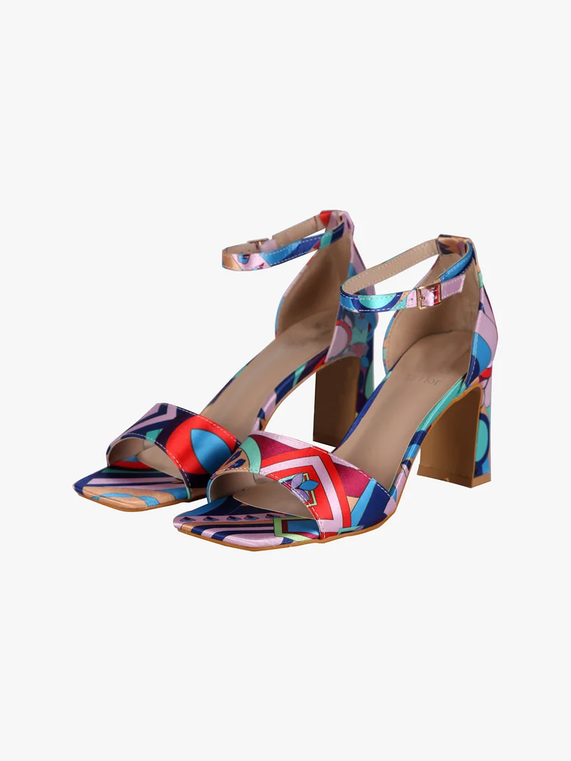 Sandali donna colorati con tacco chiusi sul tallone - rosa