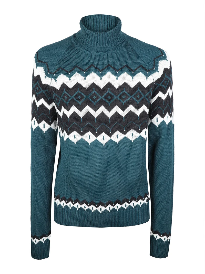 Maglione dolcevita da uomo in misto lana - ottanio
