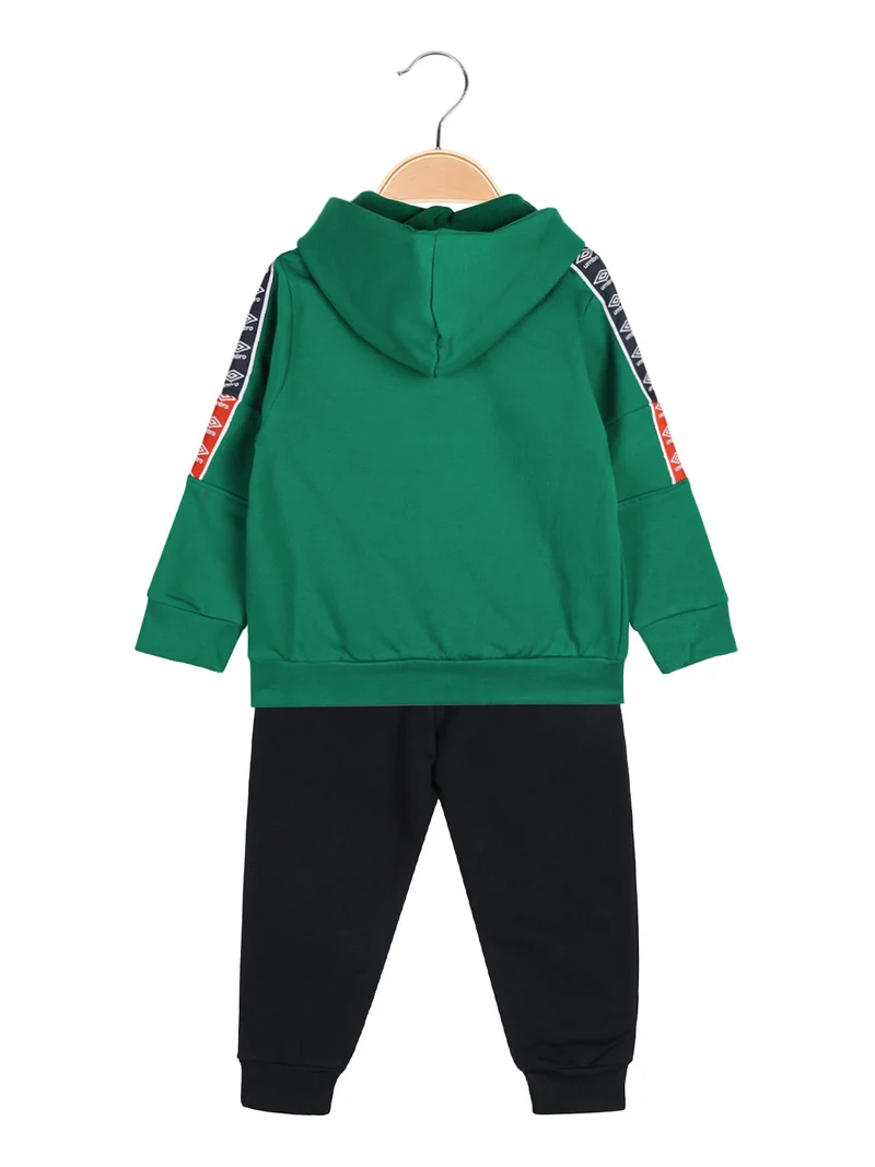 Completo tuta da neonato 2 pezzi con cappuccio e zip - verde