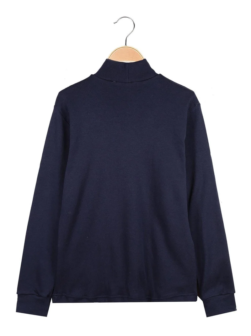 Maglia a lupetto per bambini in caldo cotone - blu