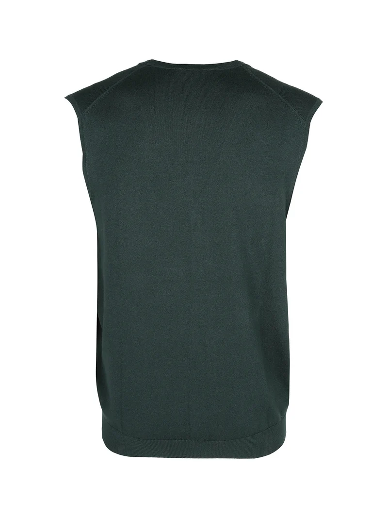 Gilet in maglia da uomo con bottoni - verde
