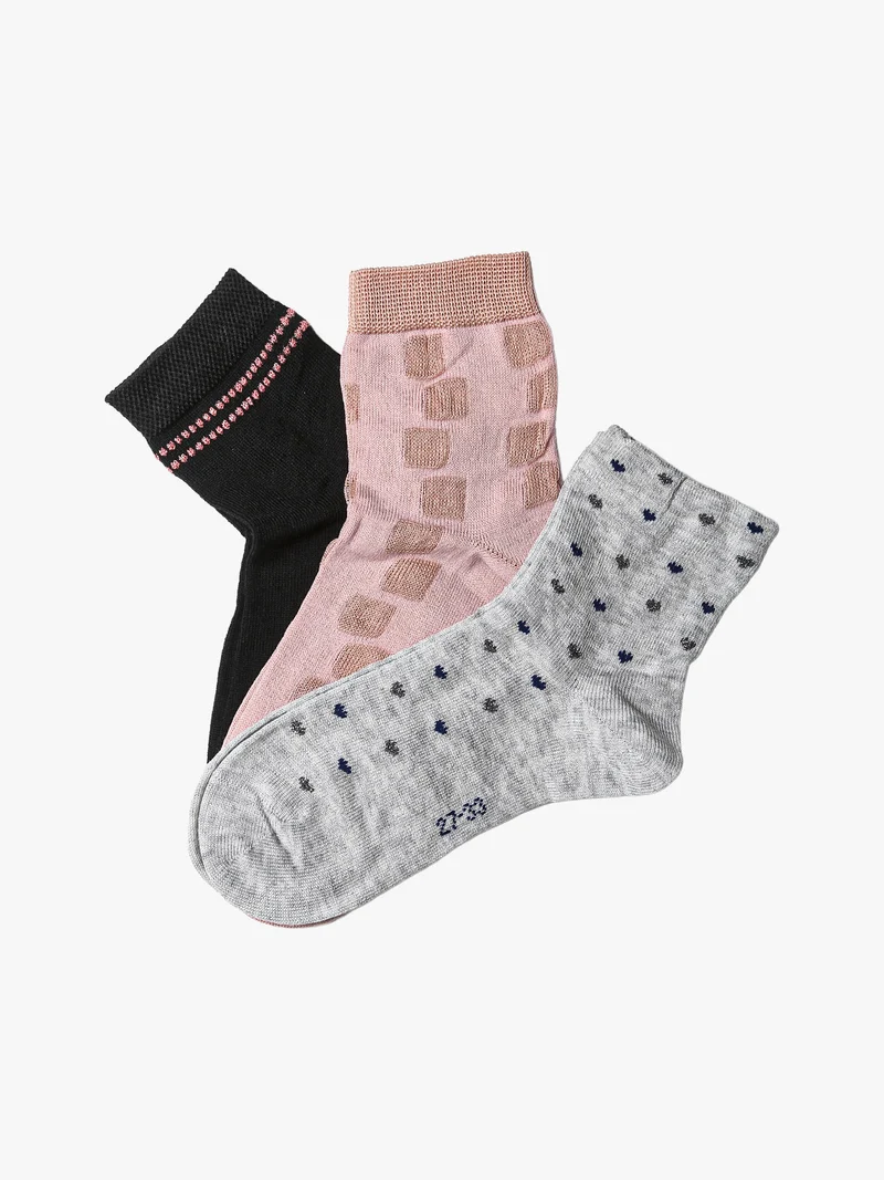 Confezione da 3 paia di calze corte da bambina - rosa