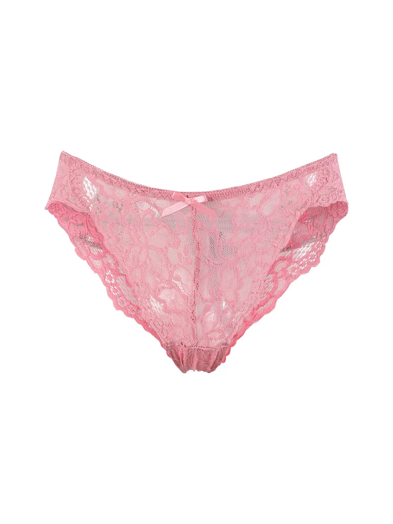 Slip donna in pizzo - rosa