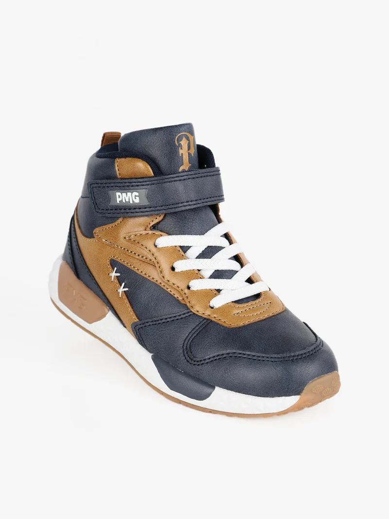 Sneakers alte da bambino bicolor - blu scuro