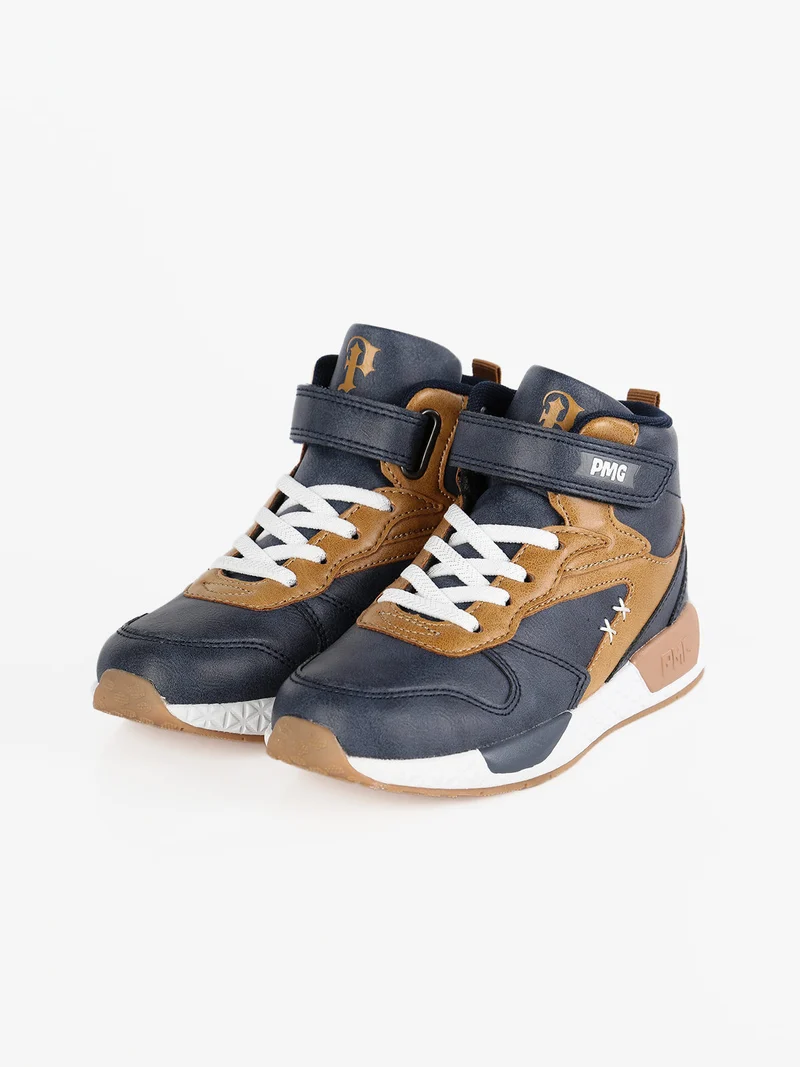 Sneakers alte da bambino bicolor - blu scuro
