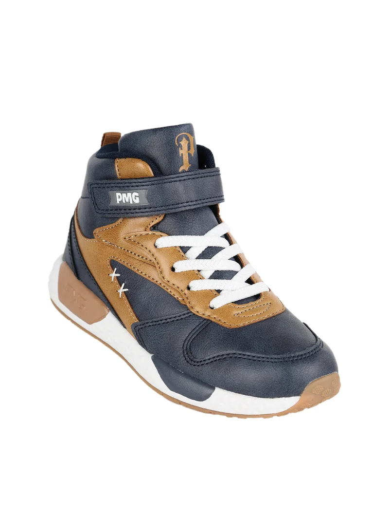 Sneakers alte da bambino bicolor - blu scuro