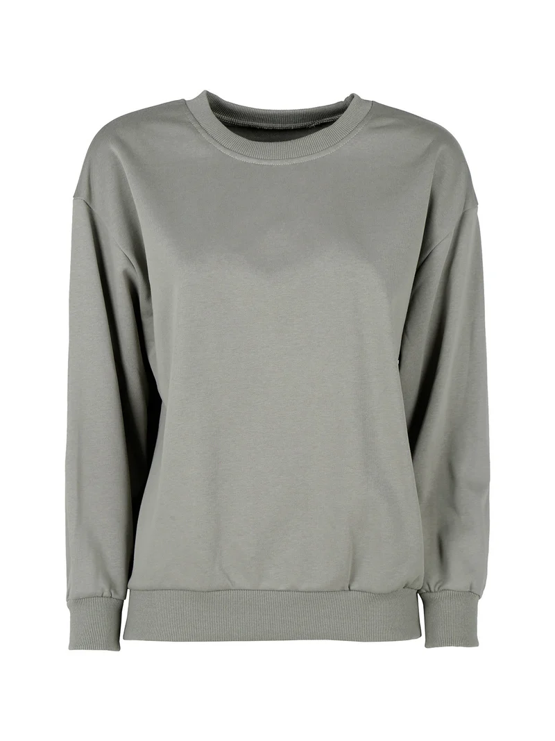 Felpa girocollo da donna - militare