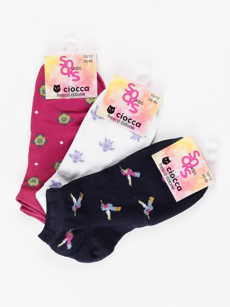 Calze corte bambina Confezione 3 paia - blu scuro