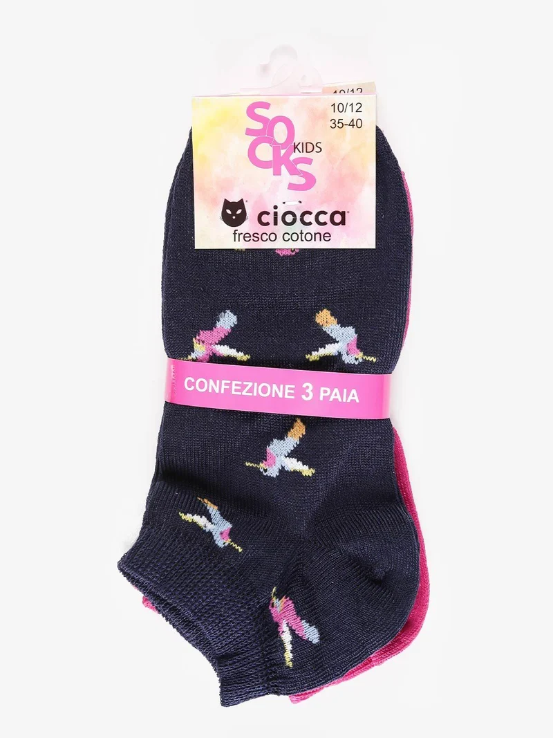 Calze corte bambina Confezione 3 paia - blu scuro