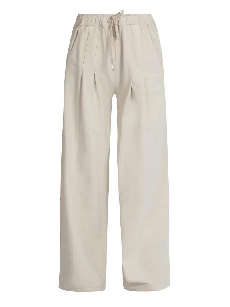 Pantaloni donna modello palazzo - beige
