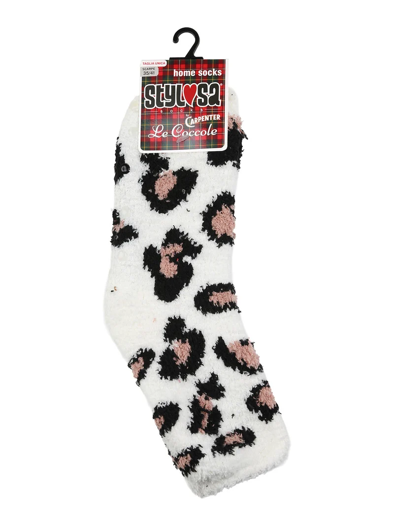 Calze donna antiscivolo maculate - bianco