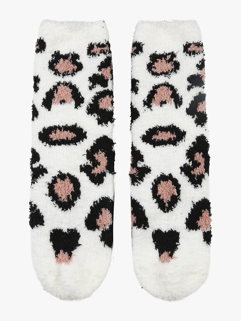 Calze donna antiscivolo maculate - bianco
