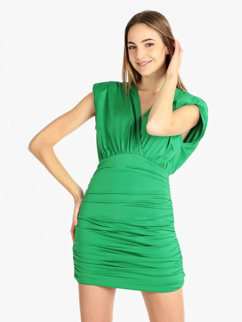 Abito donna drappeggiato - verde