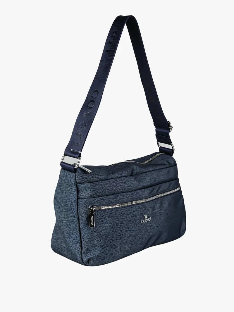 Borsa a tracolla da donna in nylon - blu scuro