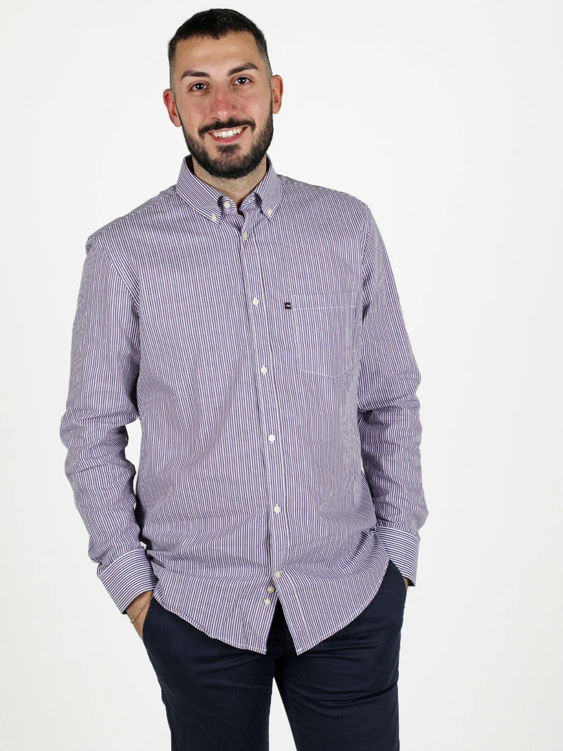 Camicia da uomo regular fit a fantasia - multicolore