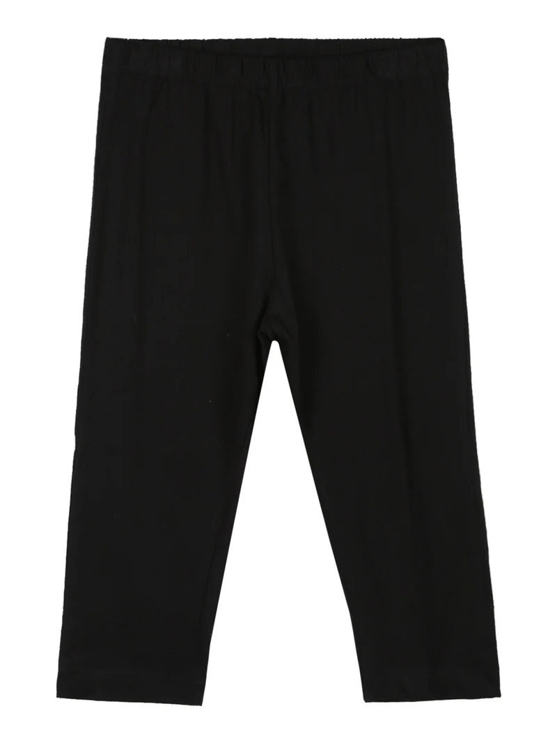 Completo corto da bambina con leggings 3/4 - bianco