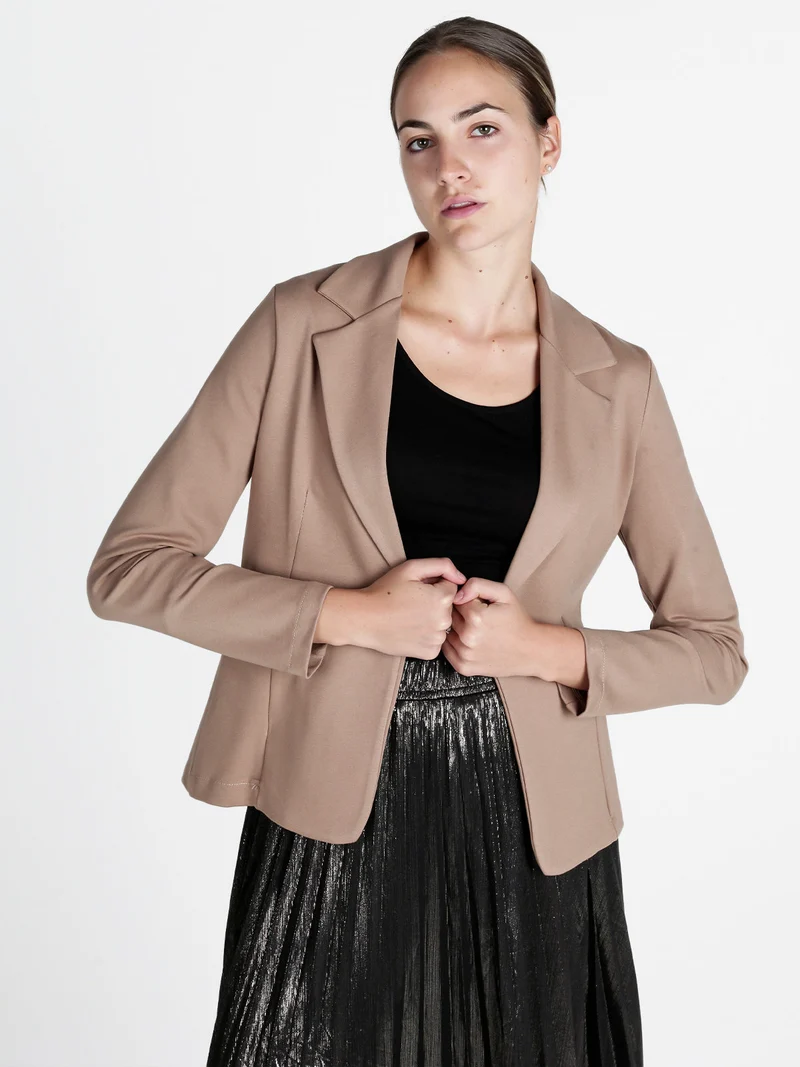 Blazer donna con bottone - cammello