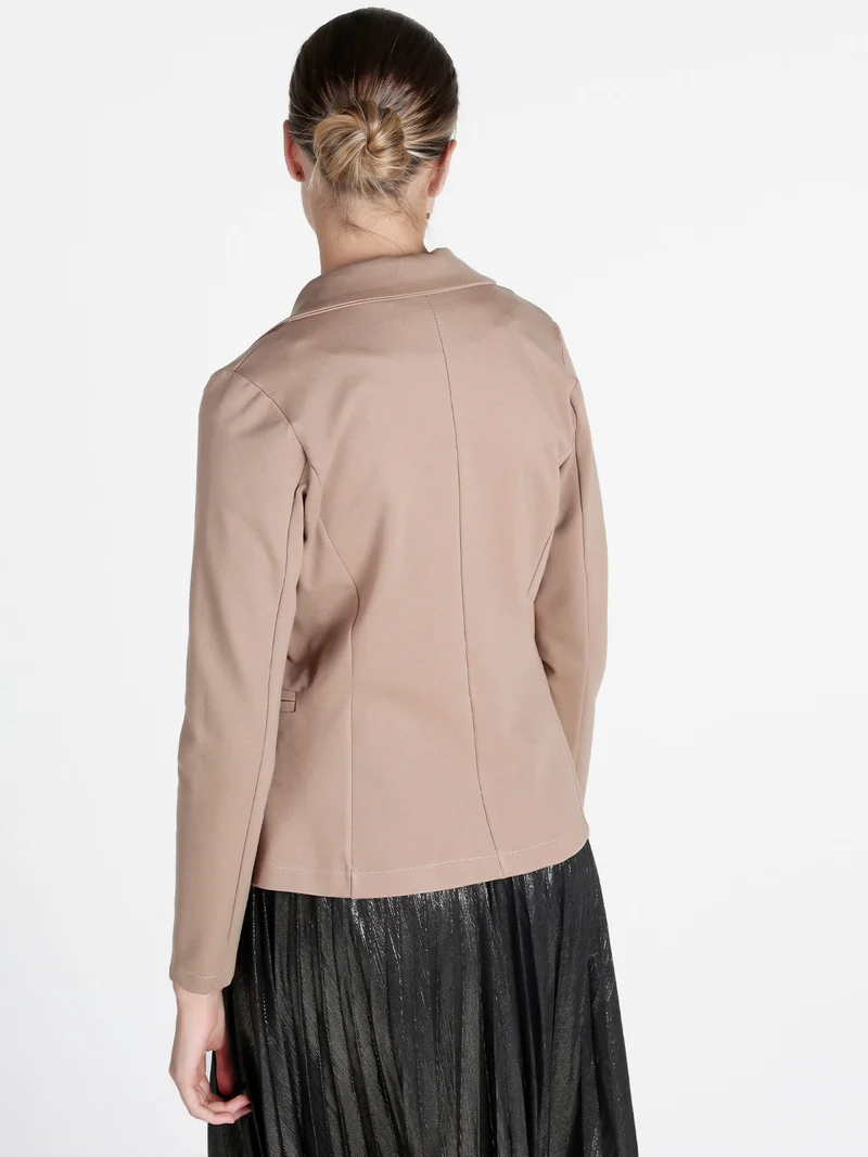 Blazer donna con bottone - cammello