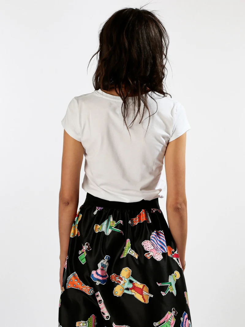 T-shirt manica corta con stampe - bianco