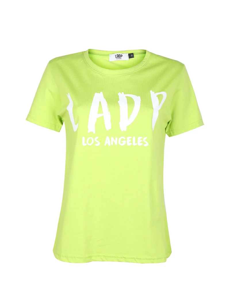 T-shirt manica corta donna con scritta - limone