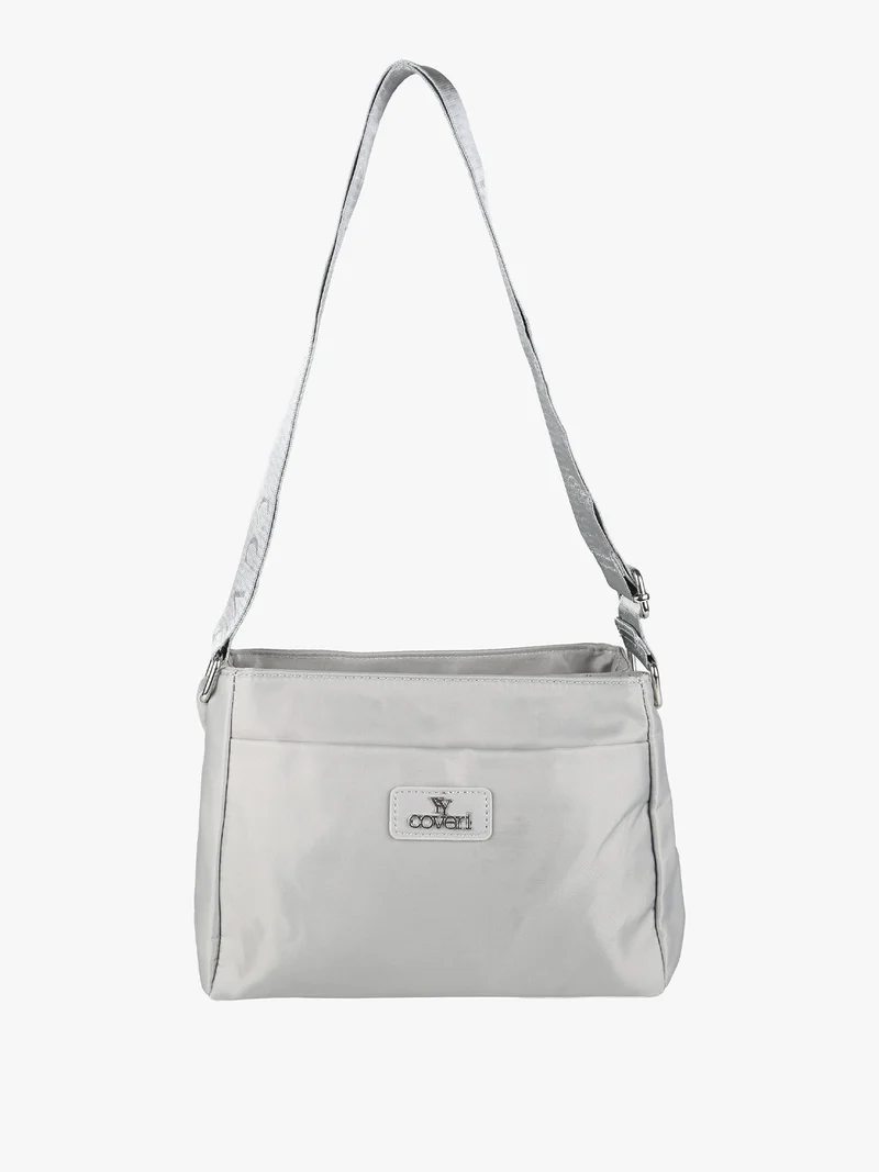 Borsa a tracolla da donna in nylon - grigio