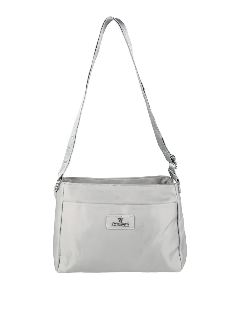 Borsa a tracolla da donna in nylon - grigio