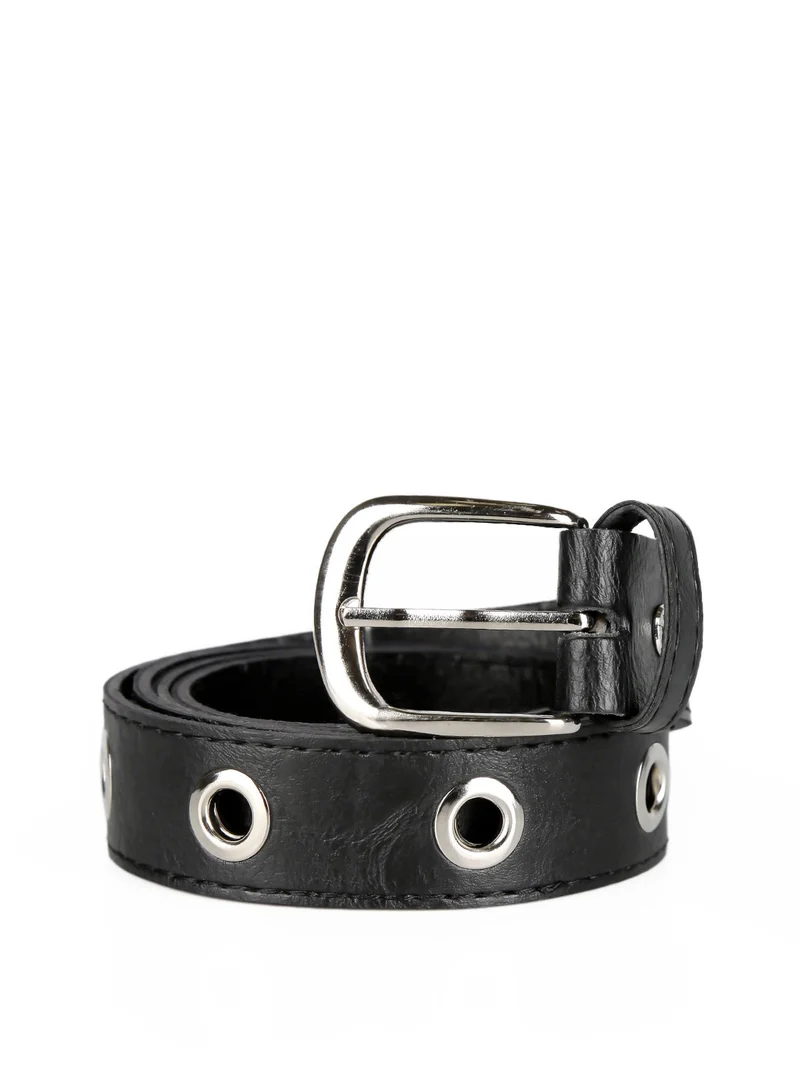 Cintura donna con occhielli - nero