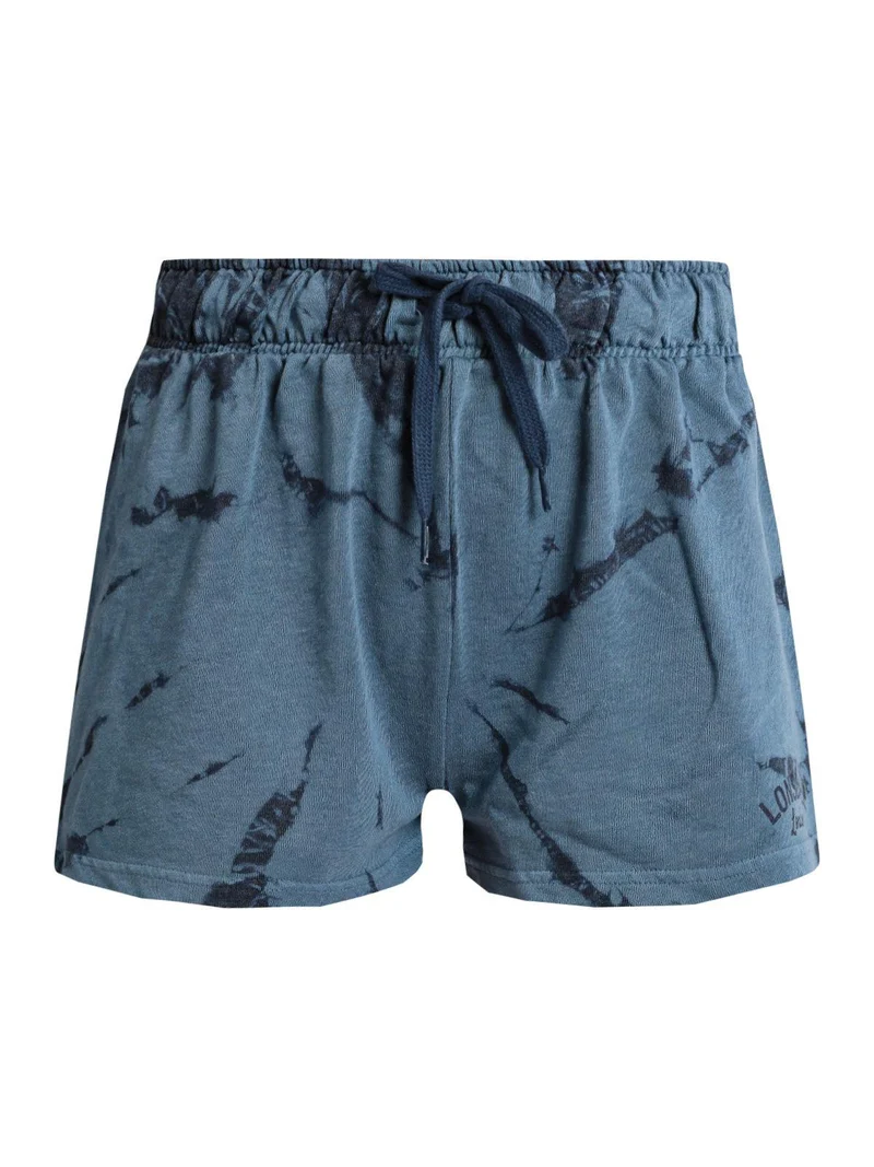 shorts donna con stampa sfumata - blu scuro
