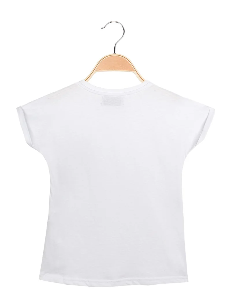 T-shirt in cotone con taschino - bianco