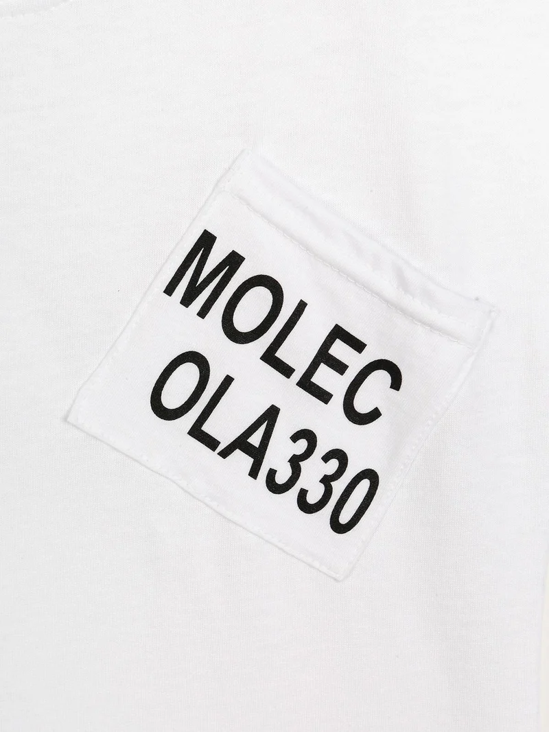 T-shirt in cotone con taschino - bianco