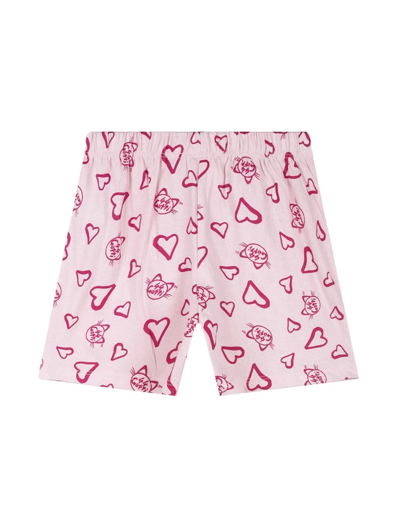 Pigiama corto bambina in cotone - rosa