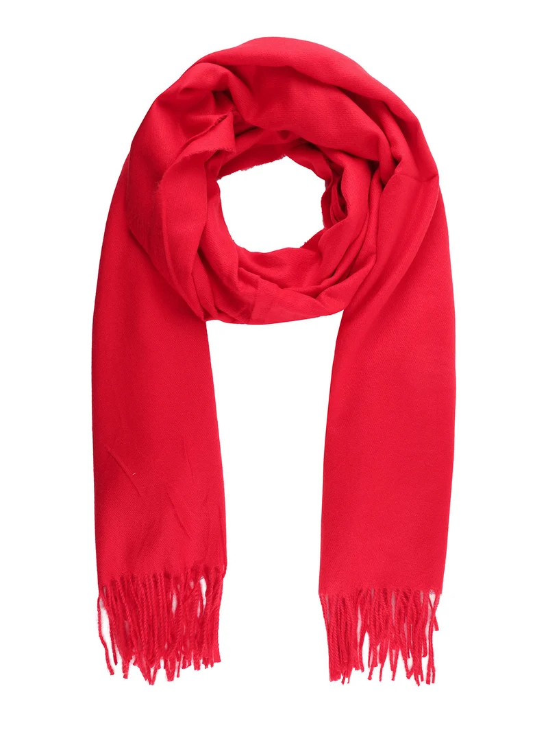 Sciarpa donna con frange - rosso