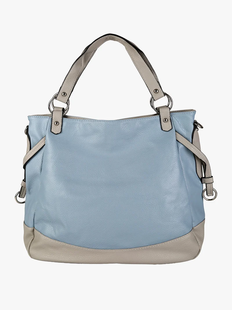 Borsa a spalla da donna bicolore - azzurro