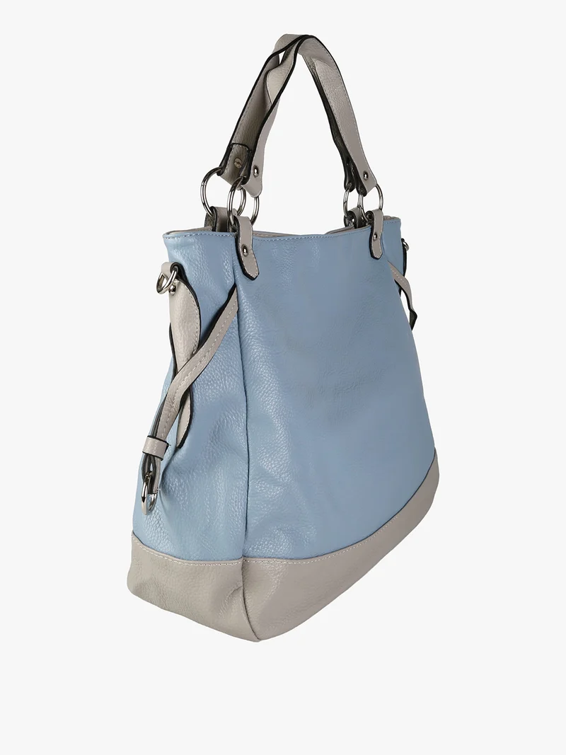 Borsa a spalla da donna bicolore - azzurro
