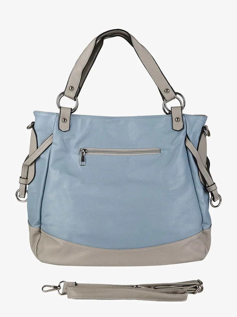 Borsa a spalla da donna bicolore - azzurro