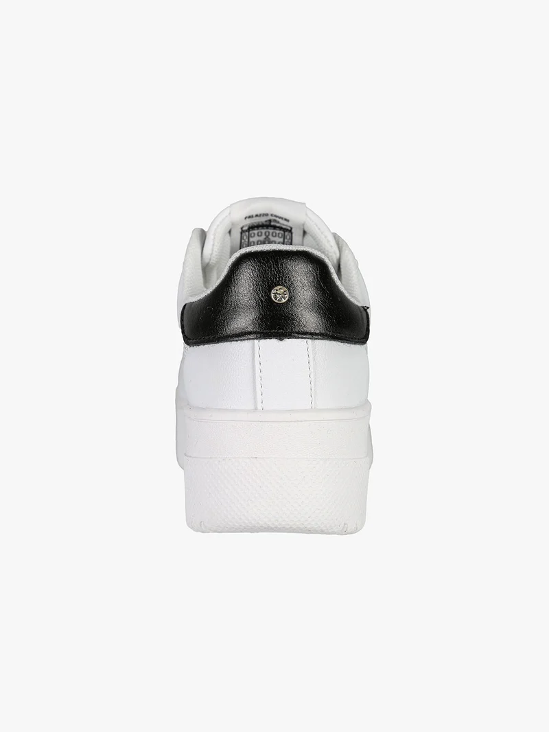 Sneakers stringate da donna con platform - bianco