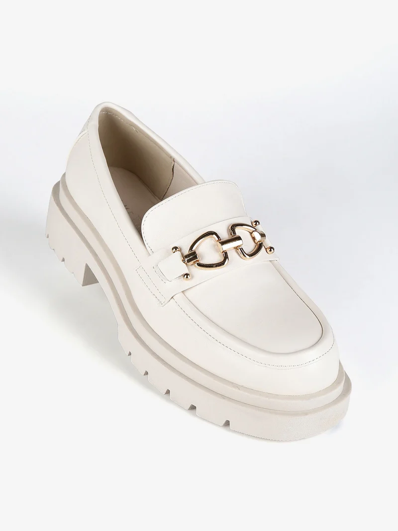 Mocassini donna con platform - beige