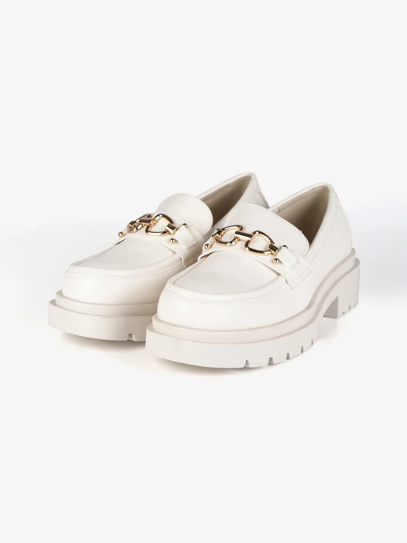 Mocassini donna con platform - beige