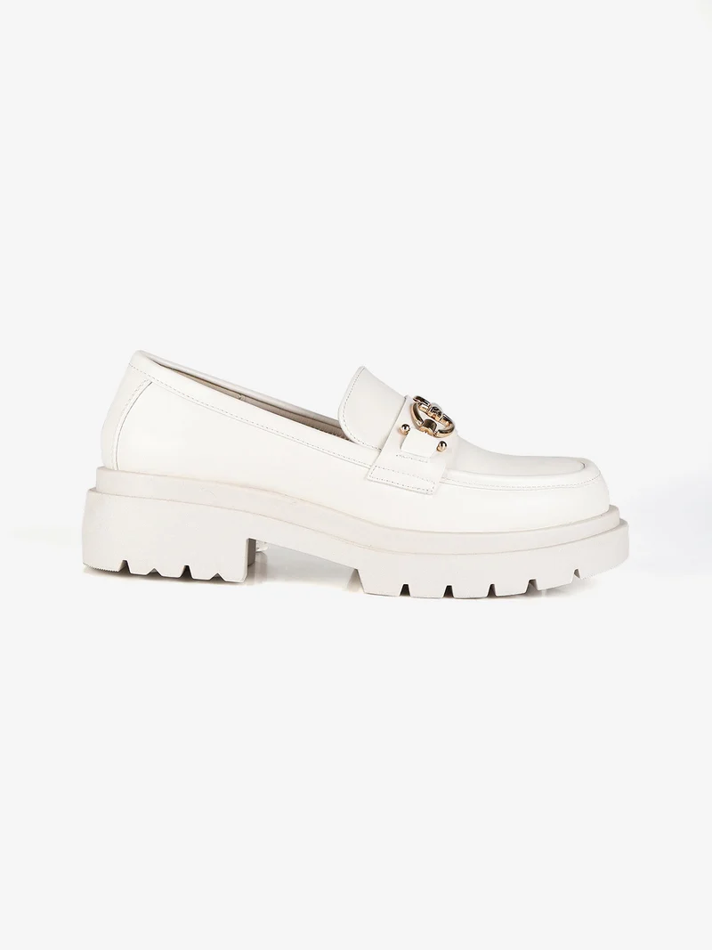 Mocassini donna con platform - beige