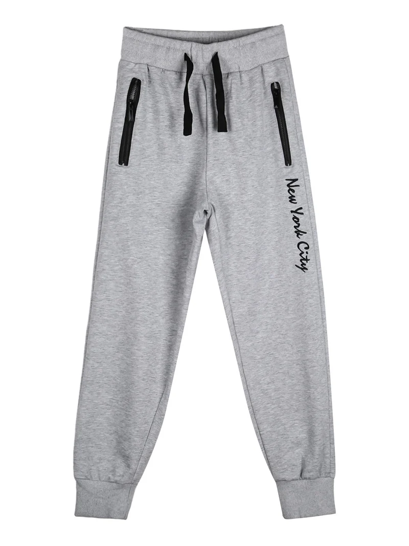 Pantaloni tuta da bambino con polsini - grigio
