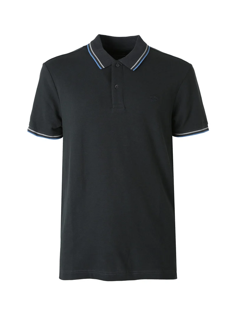 Polo da uomo in cotone a maniche corte - grigio scuro