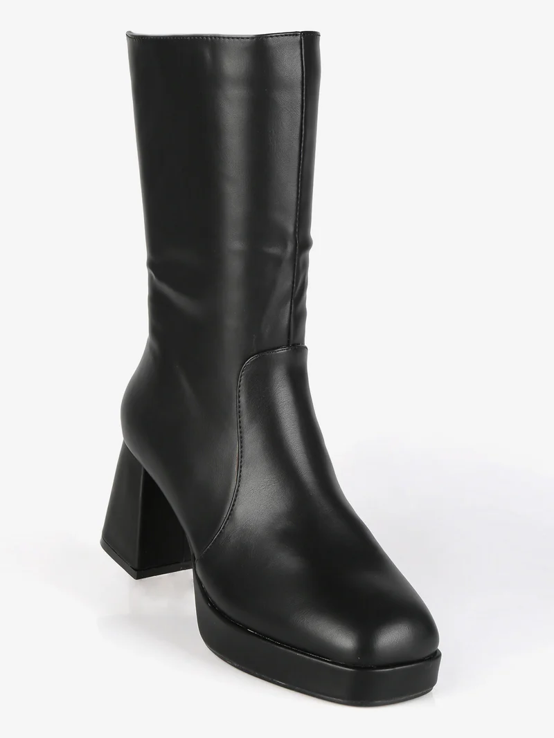 Stivaletti donna con tacco - nero