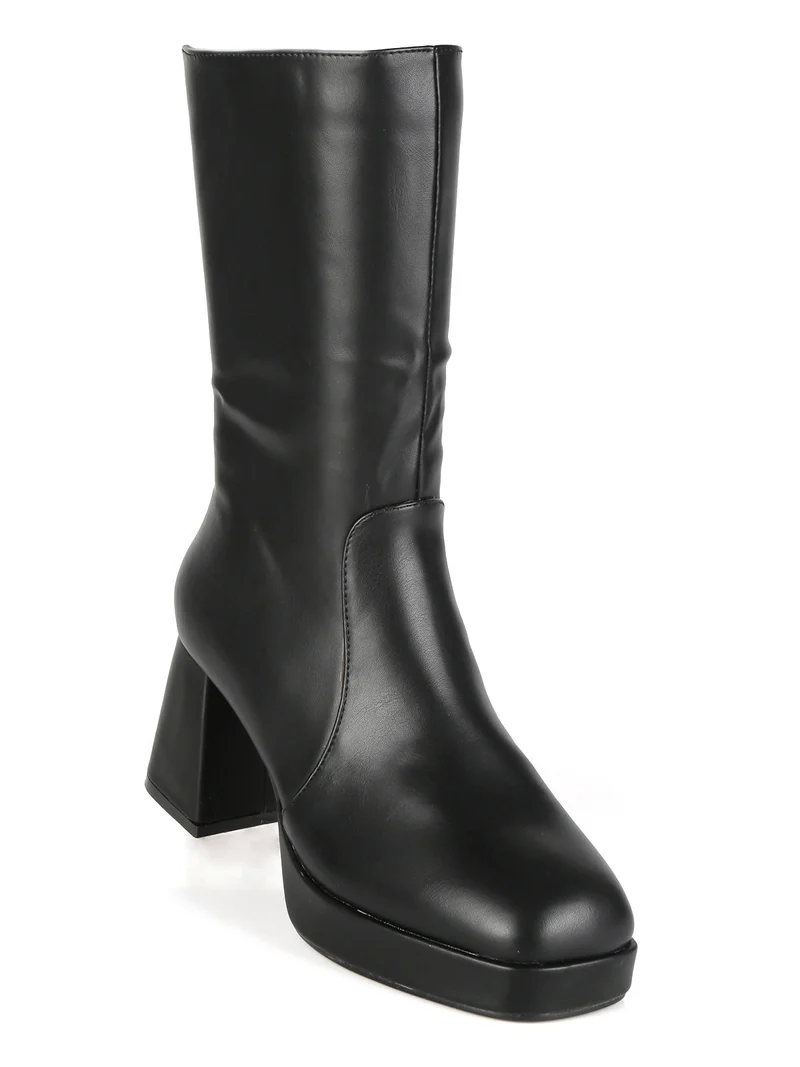 Stivaletti donna con tacco - nero