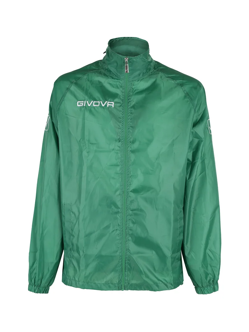 Giacca a vento da uomo con zip - verde