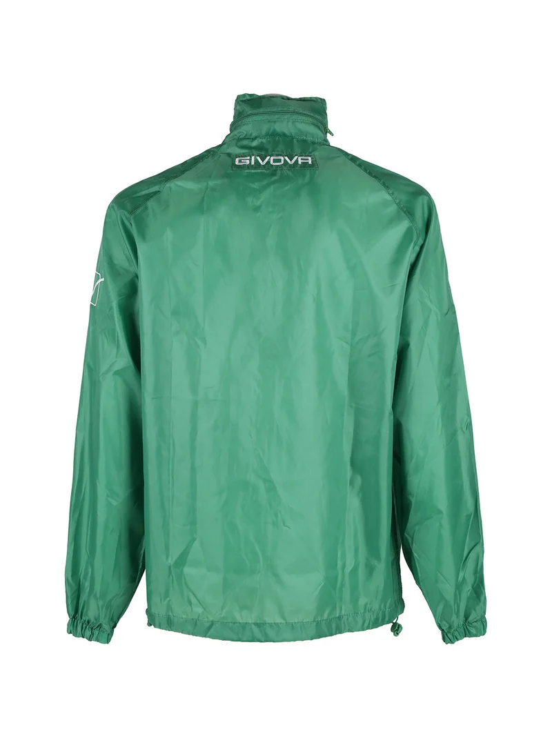 Giacca a vento da uomo con zip - verde