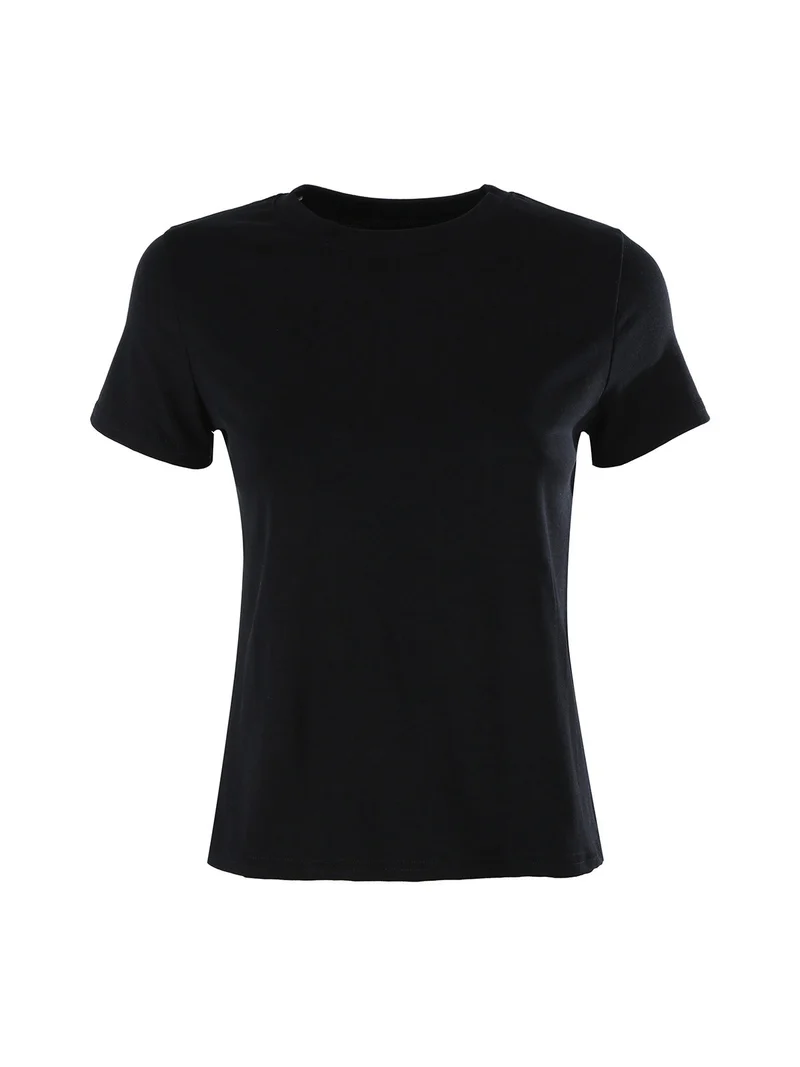 T-shirt girocollo da donna - nero