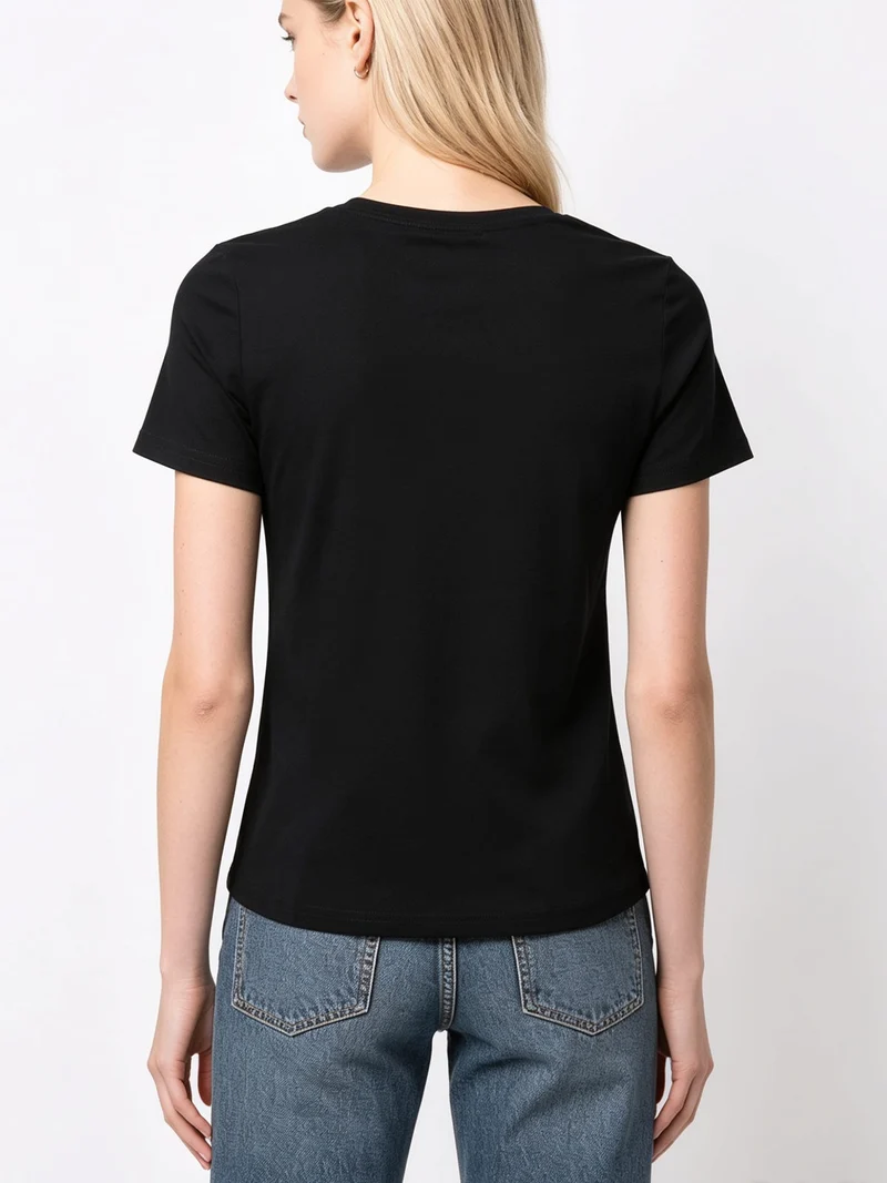 T-shirt girocollo da donna - nero