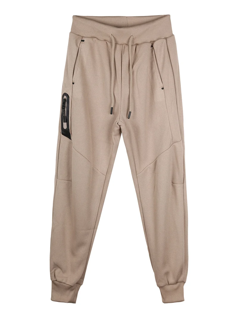 Pantaloni da ragazzo con coulisse e polsini - khaki