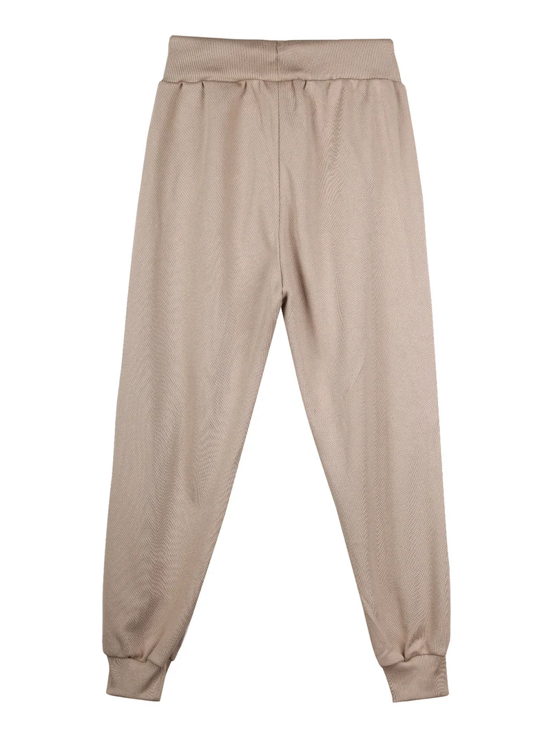 Pantaloni da ragazzo con coulisse e polsini - khaki